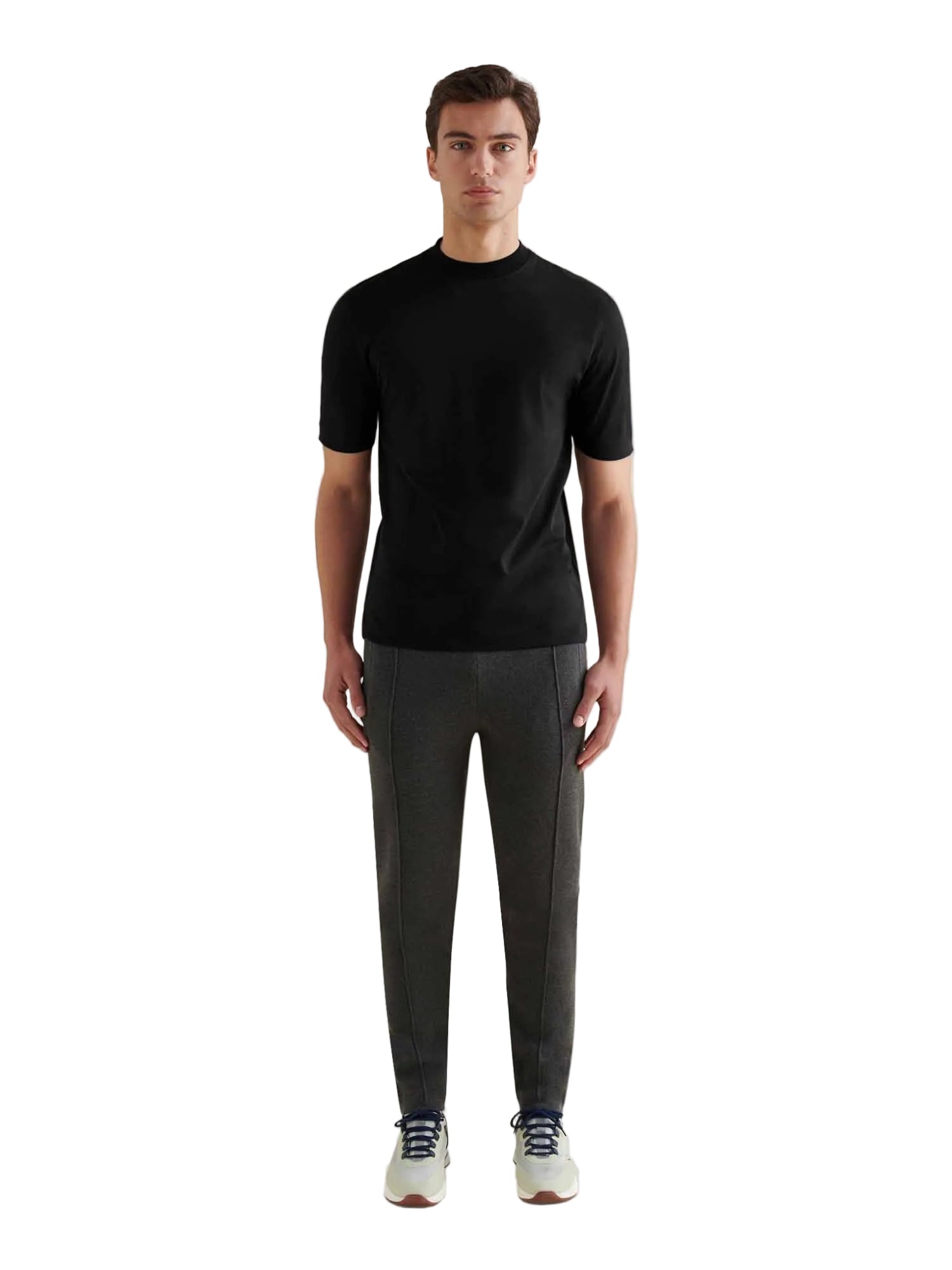 Peckham Rye Mercerised Cotton Black T-Shirt